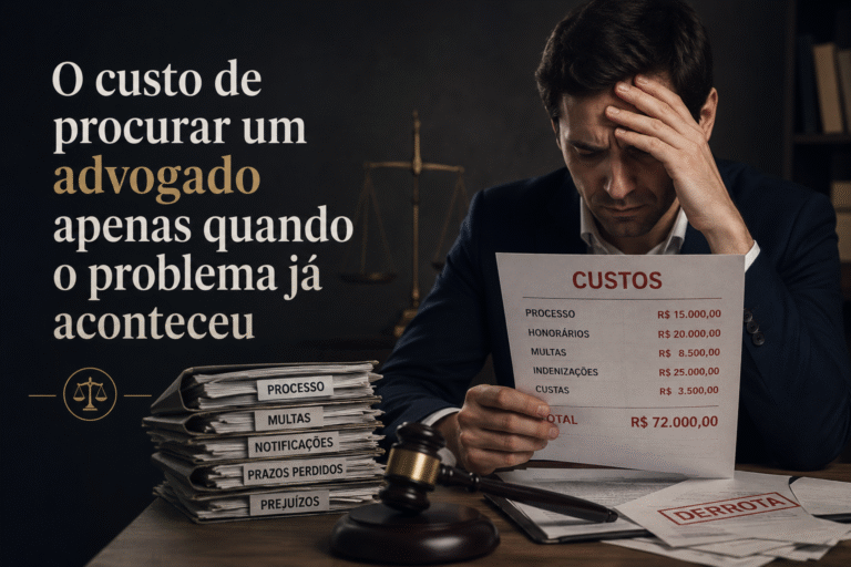 O custo de procurar um advogado apenas quando o problema já aconteceu.